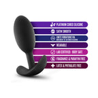 Anal Adventures Platinum Silicone Weighted Vibra Slim Plug Medium Black
