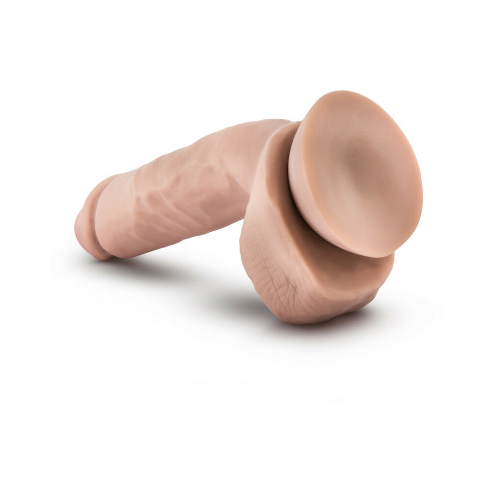 Dr. Skin Glide Realistic 8.5 in. Self-Lubricating Dildo with Balls Beige