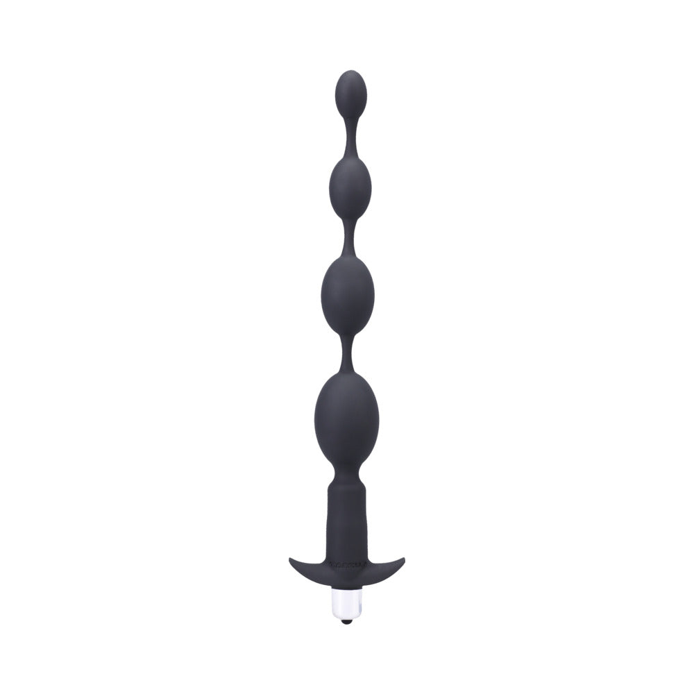 Tantus Vibrating Progressive Beads Vibrating Beaded Anal Plug Black