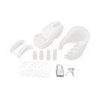 Blue Line Silicone Chastity Cock Cage White
