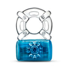Play with Me Pleaser Rechargeable Vibrating C-Ring Blue