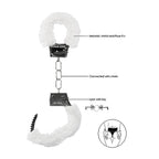 Ouch! Beginner's Furry Handcuffs With Quick-Release White