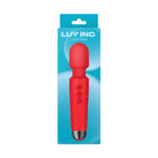 Luv Inc Lw96 Large Wand Rechargeable Flexible Silicone Vibrator Red