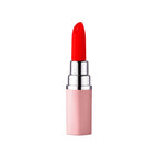 Luv Inc Lv57 Lipstick Vibrator Rechargeable Silicone Discreet Bullet with 3 Attachments Light Pink