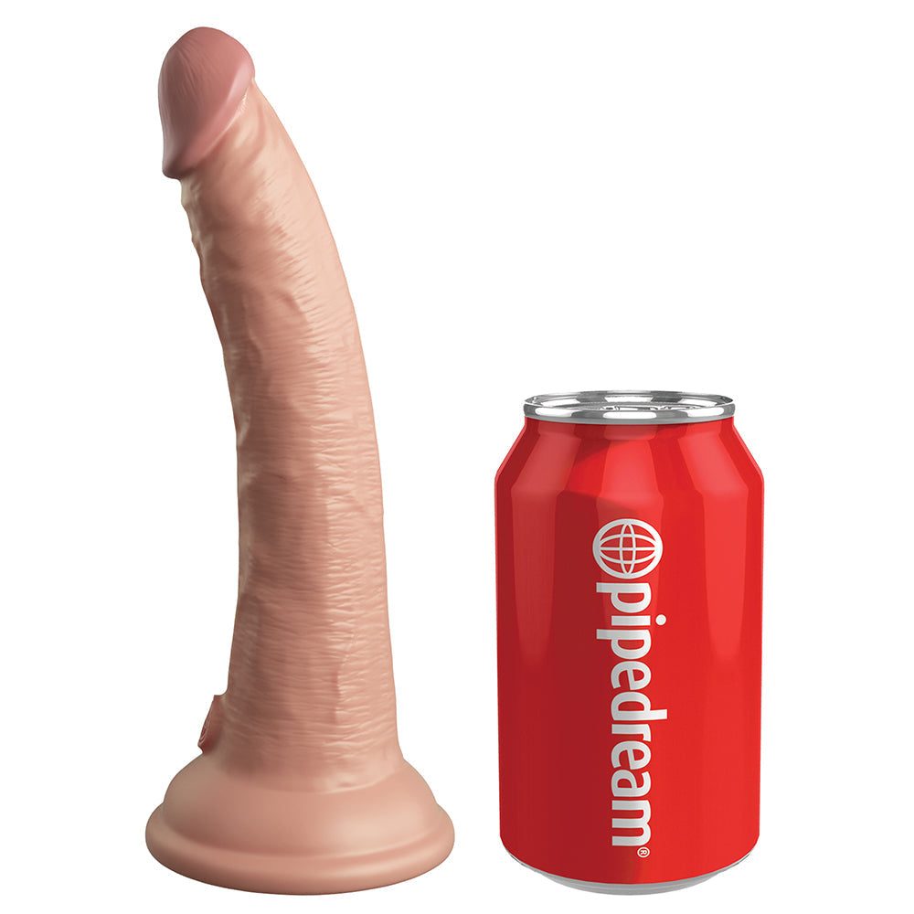 King Cock Elite 7 in. Dual Density Silicone Cock Realistic Dildo With Suction Cup Beige