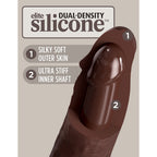 King Cock Elite 8 in. Dual Density Silicone Cock Realistic Dildo With Suction Cup Brown