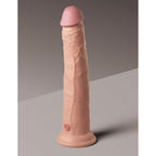 King Cock Elite 10 in. Dual Density Silicone Cock Realistic Dildo With Suction Cup Beige