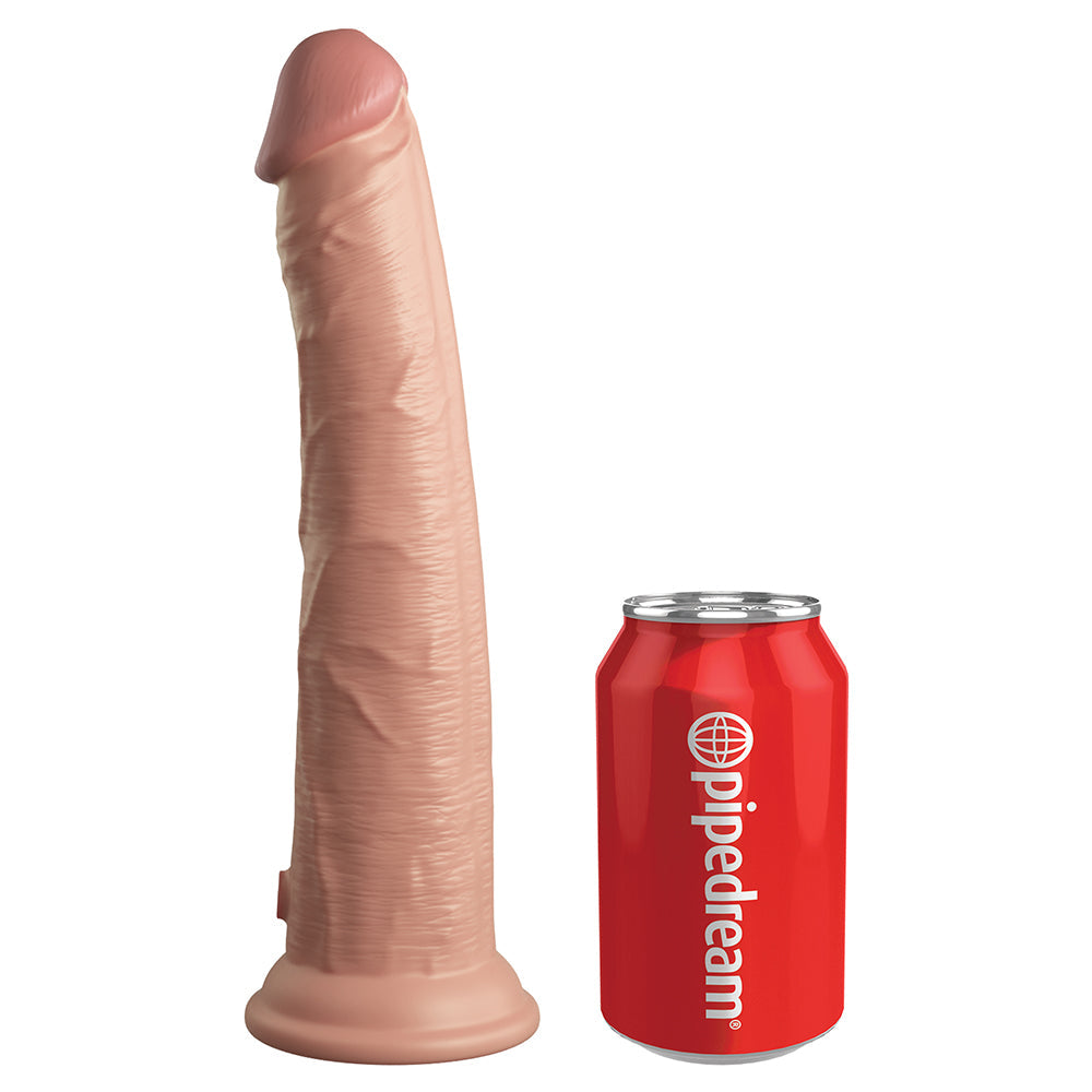 King Cock Elite 10 in. Dual Density Silicone Cock Realistic Dildo With Suction Cup Beige