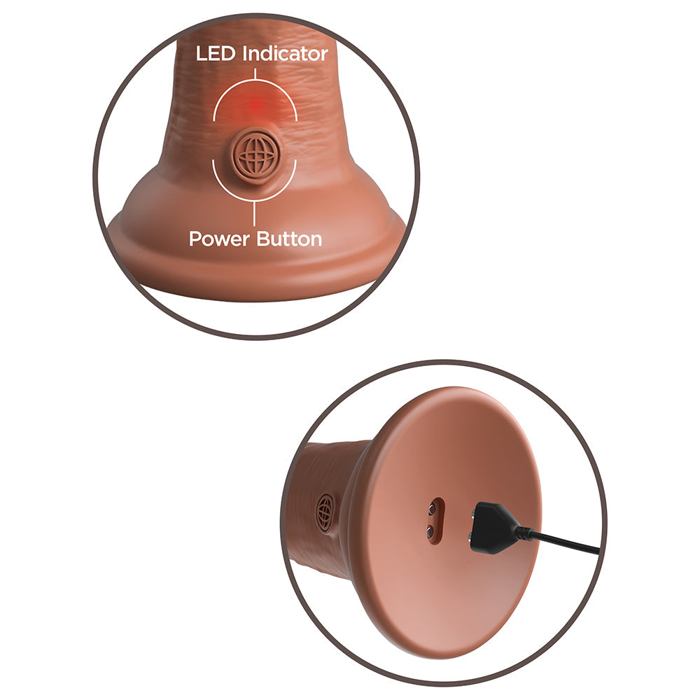 King Cock Elite 8 in. Vibrating Realistic Dildo With Suction Cup Tan