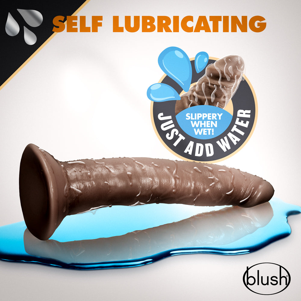 Dr. Skin Glide Realistic 7.5 in. Self-Lubricating Dildo Brown