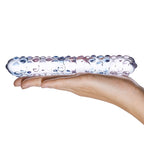 Glas 9 in. Purple Rose Nubby Glass Dildo