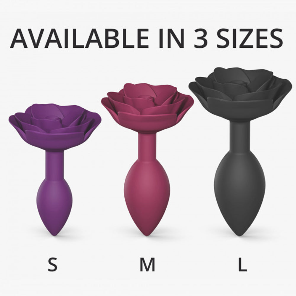 Love to Love Open Roses Silicone Anal Plug Purple Rain Small