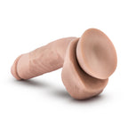 Dr. Skin Plus Thick 8 in. Triple Density Posable Dildo with Balls Beige