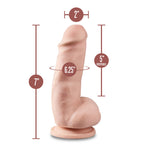Dr. Skin Plus Girthy 7 in. Triple Density Posable Dildo with Balls Beige