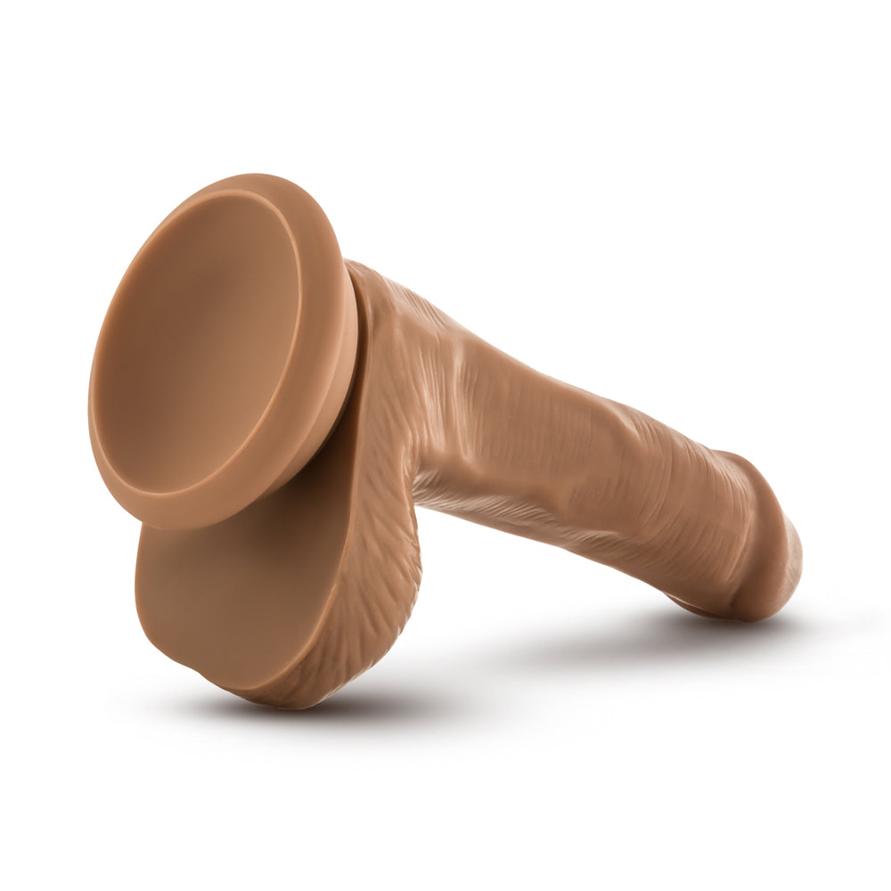 Dr. Skin Plus Realistic 6 in. Triple Density Posable Dildo with Balls Tan