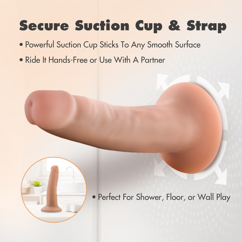 Dr. Skin Plus Realistic 5 in. Triple Density Posable Dildo Beige