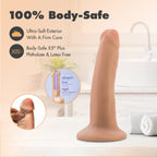 Dr. Skin Plus Realistic 5 in. Triple Density Posable Dildo Beige