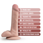 Dr. Skin Silicone Dr. Daniel 6.5 in. Posable Dildo with Balls Beige