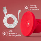 Impressions Las Vegas Rechargeable Silicone 8.25 in. Vibrating Dildo Crimson