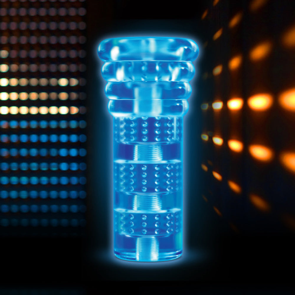 M for Men All Nighter Glow in the Dark Textured Stroker Clear
