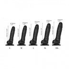Strap-On-Me Realistic Collection Sliding Skin Dual-Density Silicone Dildo Black M