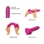 Strap-On-Me Realistic Collection Sliding Skin Dual-Density Silicone Dildo Fuchsia S