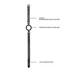Ouch! Black & White Silicone Ring Gag With Adjustable Bonded Leather Straps Black