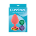 Luv Inc Jp33 Jeweled Large Plug Silicone with 3-Piece Interchangeable Gems Coral