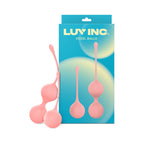 Luv Inc Kg88 Kegel Balls Ribbed Silicone 2-Piece Set Light Pink