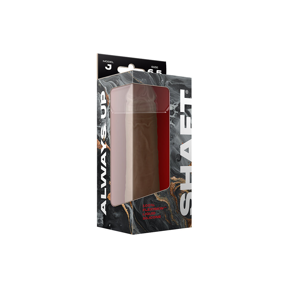 Shaft Model J: 6.5 in. Dual Density Silicone Dildo Oak