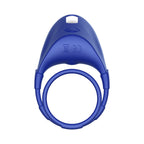Forto F-48 Rechargeable Silicone Perineum Vibrating Double Cockring Blue