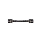 Ouch! Black & White Adjustable Bonded Leather Wrist Cuffs With Handle Black