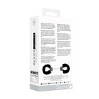 Ouch! Black & White Pleasure Furry Handcuffs with Quick-Release Button