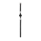 Ouch! Black & White Breathable Ball Gag With Bonded Leather Straps Black