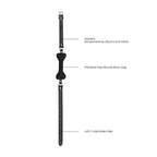Ouch! Black & White Silicone Bone Gag With Adjustable Bonded Leather Straps Black