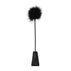 Ouch! Black & White Dual-Ended Crop With Feather Tickler Black