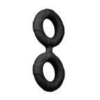 Forto F-81 Liquid Silicone Cock & Ball Double Ring Medium Black
