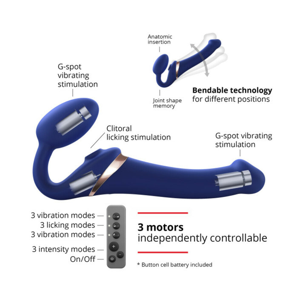 Strap-On-Me Multi Orgasm Bendable Strapless Strap-On Night Blue XLarge