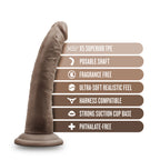 Dr. Skin Plus Realistic 7 in. Triple Density Posable Dildo Brown
