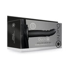 Ouch! Textured Curved 8 in. Hollow Strap-On Black
