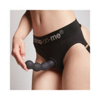 Strap-On-Me Hybrid Collection Silicone Dildo Plug Balls Black Large