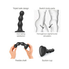 Strap-On-Me Hybrid Collection Silicone Dildo Plug Balls Black Large