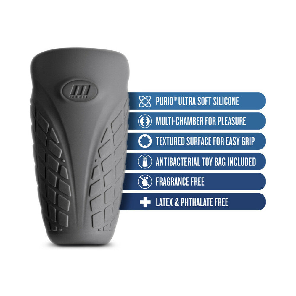 M Elite Platinum Gript Silicone Stroker Black