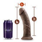 Dr. Skin Plus Thick 8 in. Triple Density Posable Dildo Brown