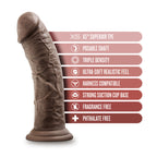 Dr. Skin Plus Thick 8 in. Triple Density Posable Dildo Brown