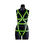 Ouch! Glow in the Dark Full-Body Harness Neon Green L/XL