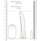 RealRock Crystal Clear Slim 8 in. Dildo Clear