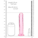 RealRock Crystal Clear Straight 7 in. Dildo Without Balls Pink