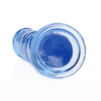 RealRock Crystal Clear Straight 7 in. Dildo Without Balls Blue