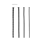 Ouch! Urethral Sounding Advanced Silicone Spiral Screw Plug Set Black 7 mm / 8 mm / 9 mm / 10 mm